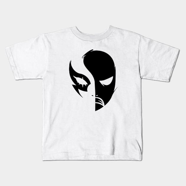 Angry Mask - Black Kids T-Shirt by Darasuum